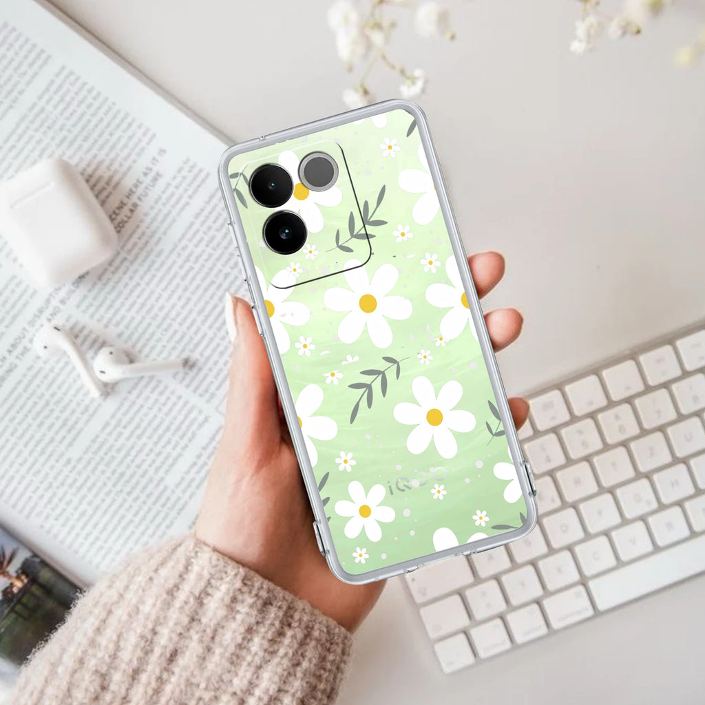 Daisy Bloom Transparent Silicon Case For iQOO Z7 Pro 5G