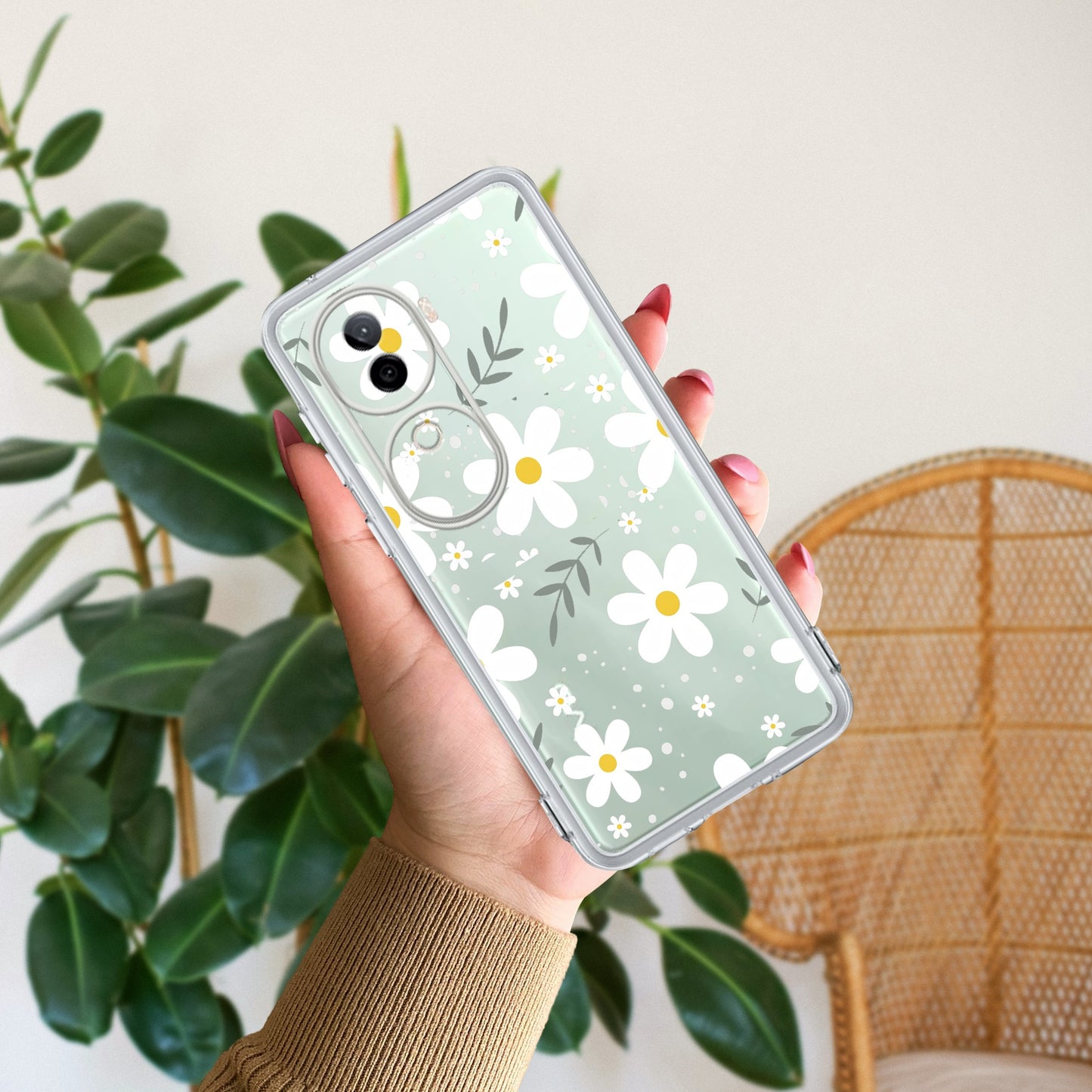 Daisy Bloom Transparent Silicon Case For iQOO