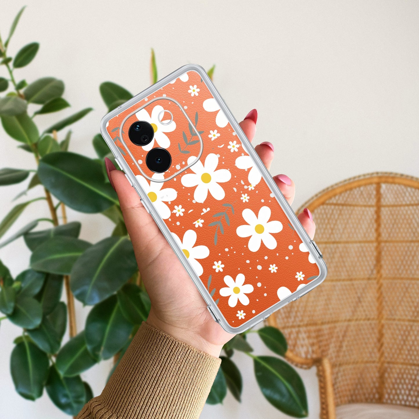 Daisy Bloom Transparent Silicon Case For iQOO