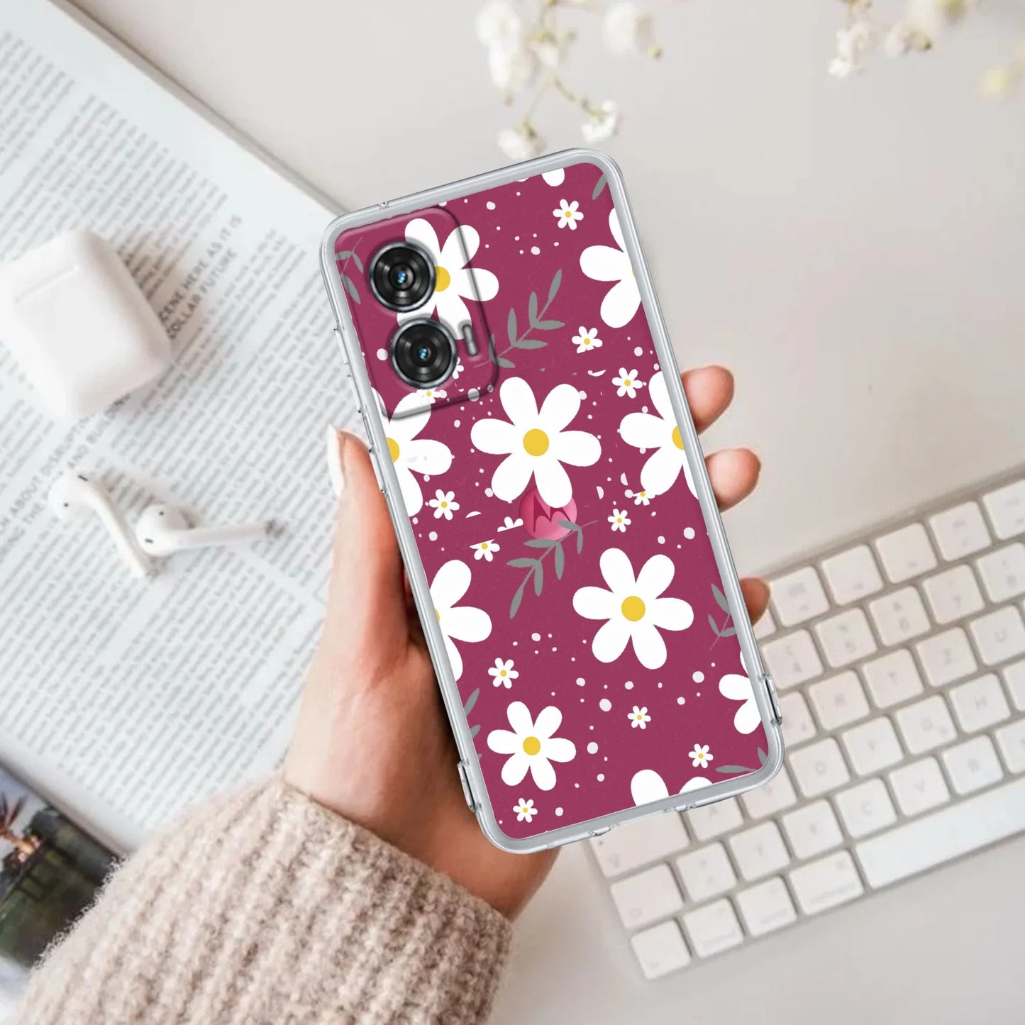 Daisy Bloom Transparent Silicon Case For Motorola - ShopOnCliQ