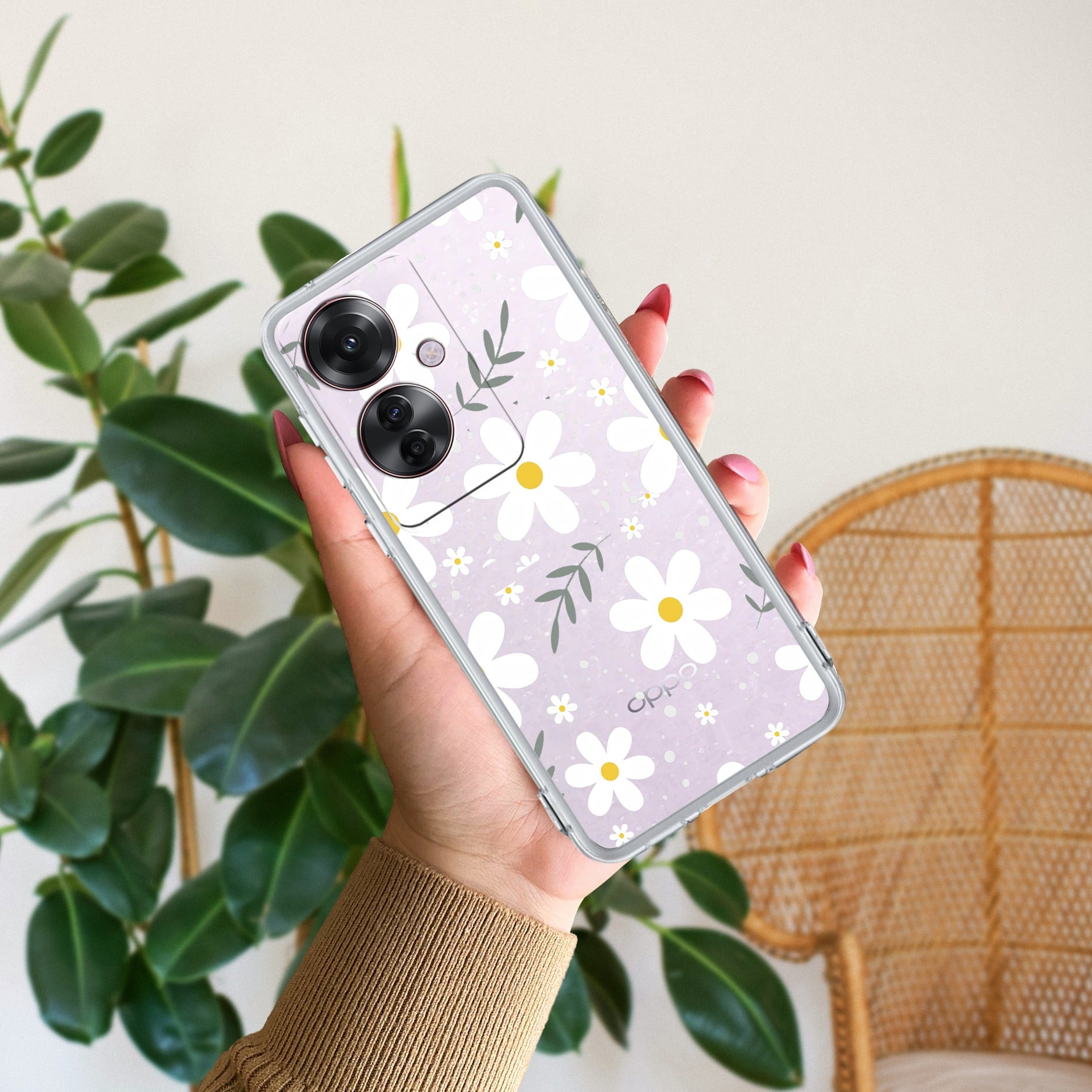 Daisy Bloom Transparent Silicon Case For Oppo F25 Pro 5G