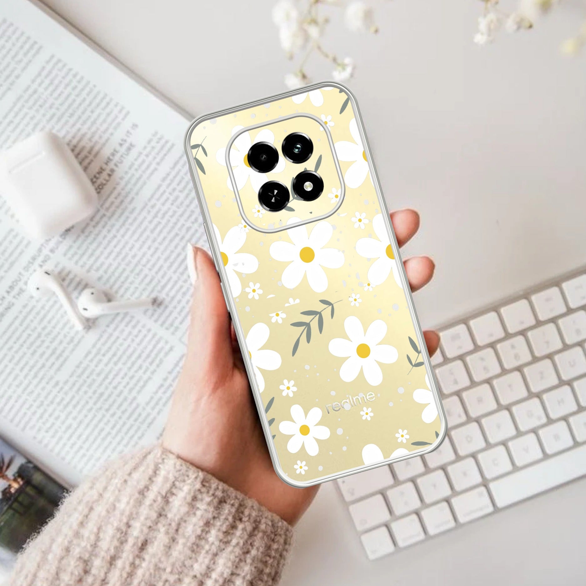 Daisy Bloom Transparent Silicon Case For Oppo F29 5G