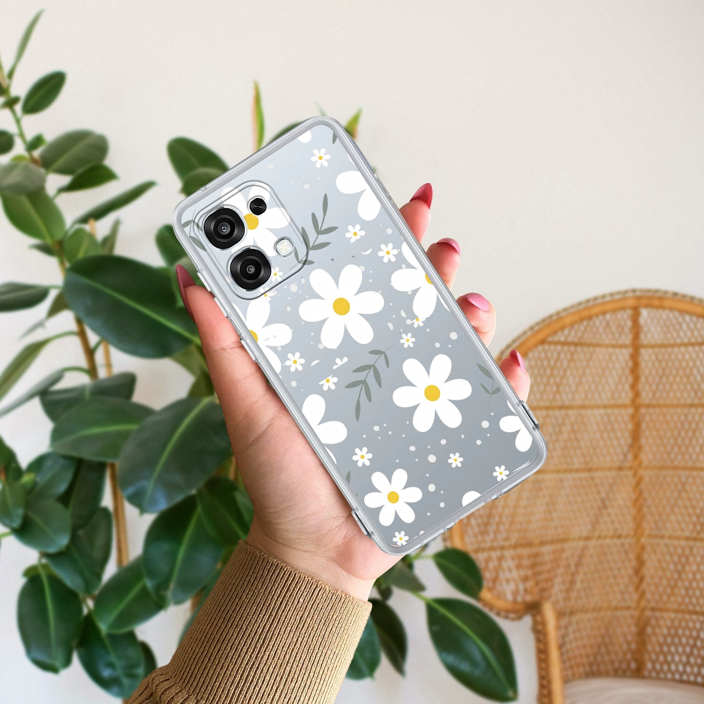 Daisy Bloom Transparent Silicon Case For Oppo