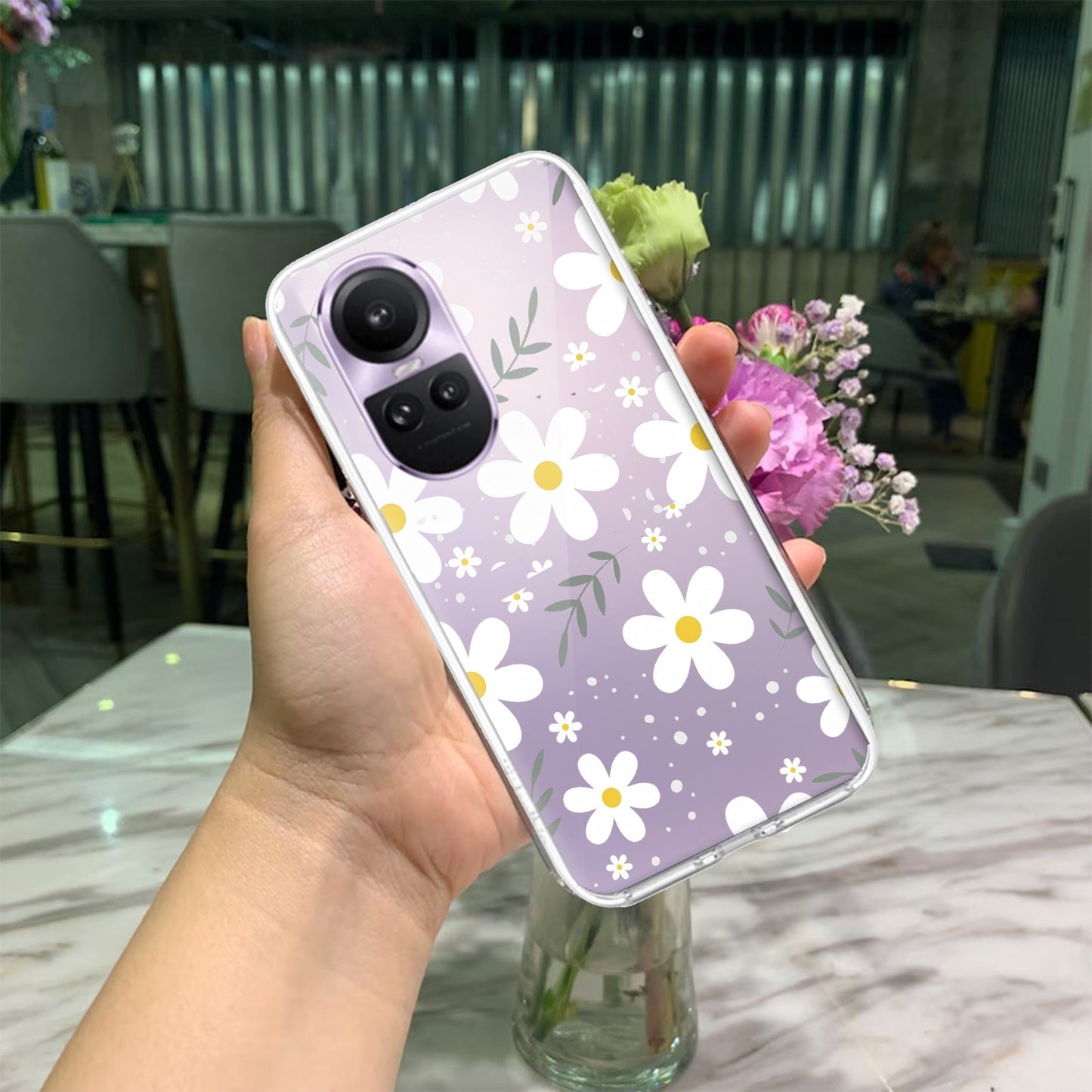 Daisy Bloom Transparent Silicon Case For Oppo