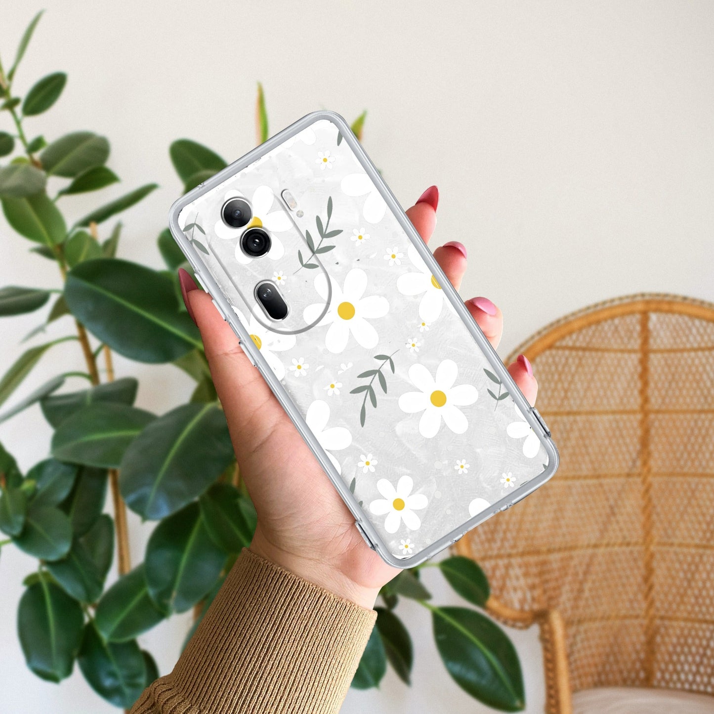 Daisy Bloom Transparent Silicon Case For Oppo