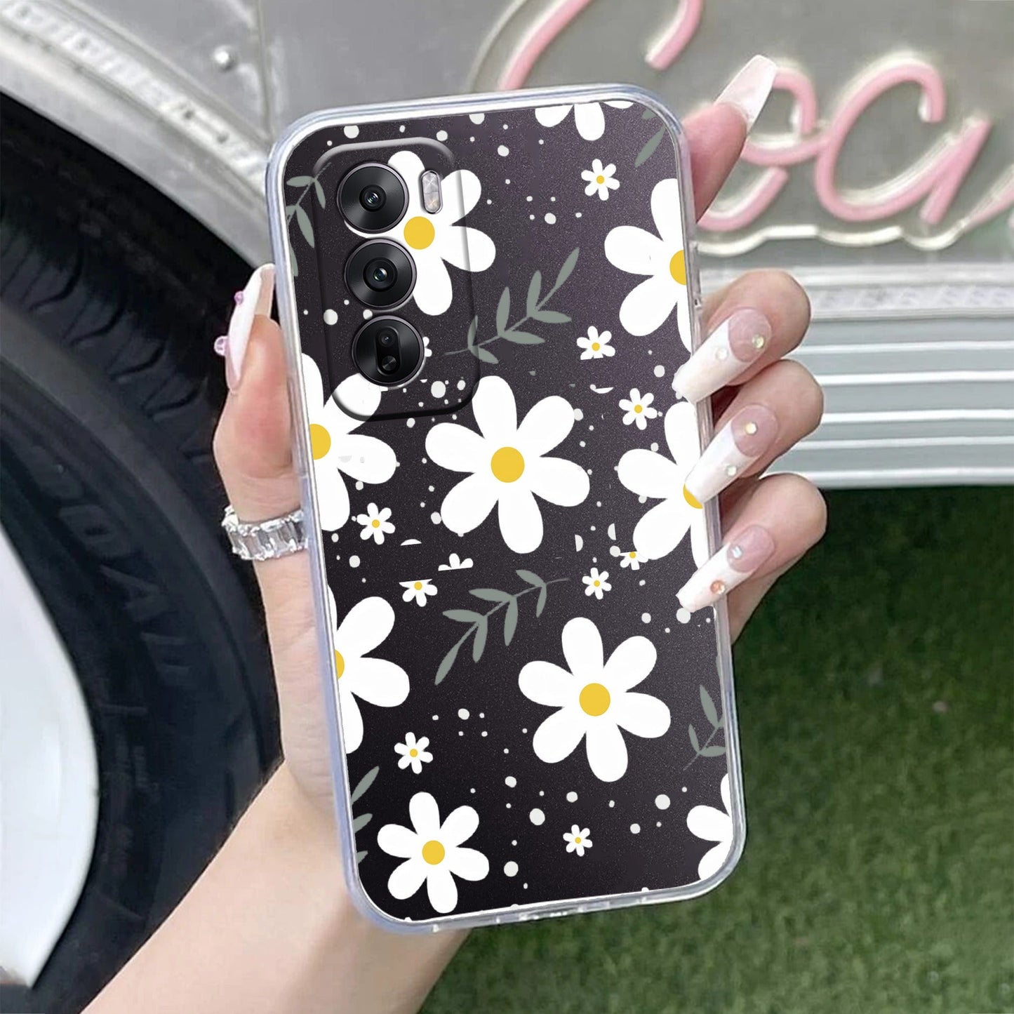 Daisy Bloom Transparent Silicon Case For Oppo