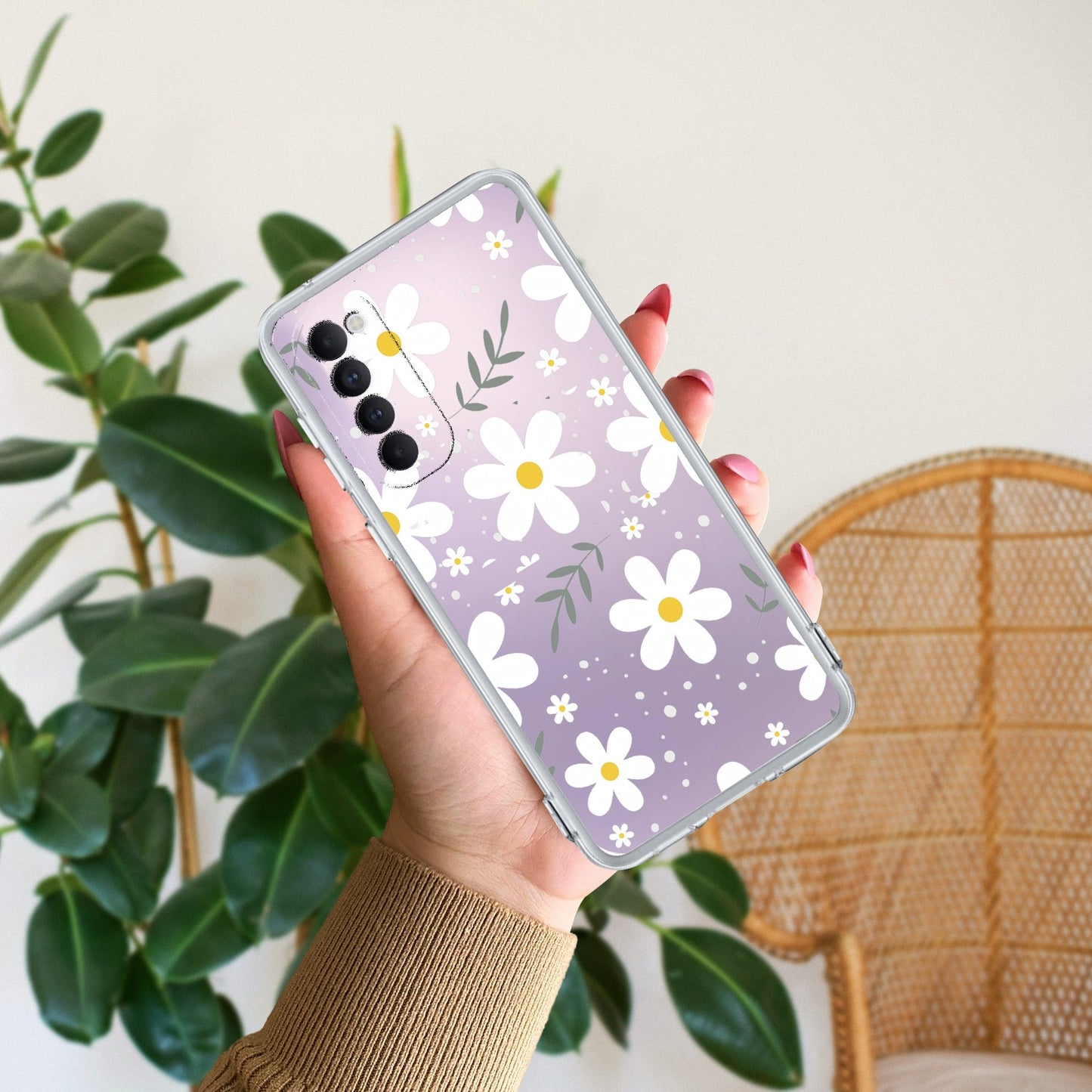 Daisy Bloom Transparent Silicon Case For Oppo