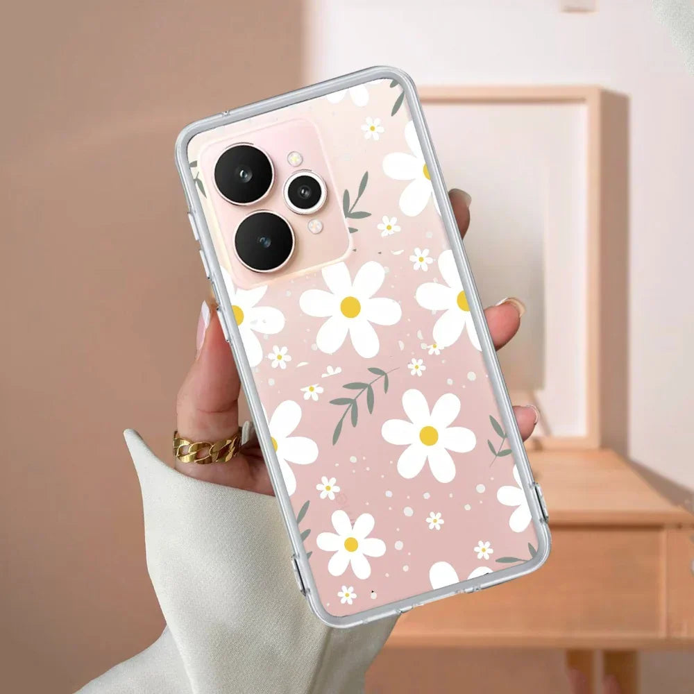 Daisy Bloom Transparent Silicon Case For Realme C73 5G