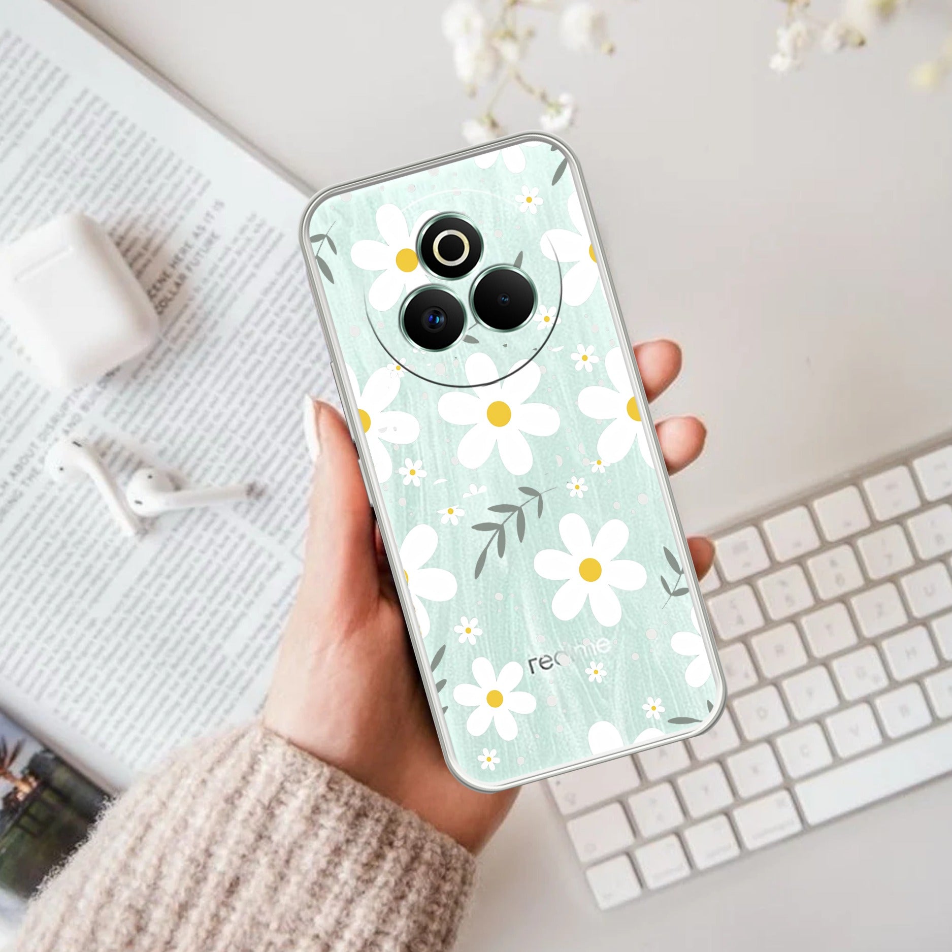 Daisy Bloom Transparent Silicon Case For Realme P3 Pro 5G