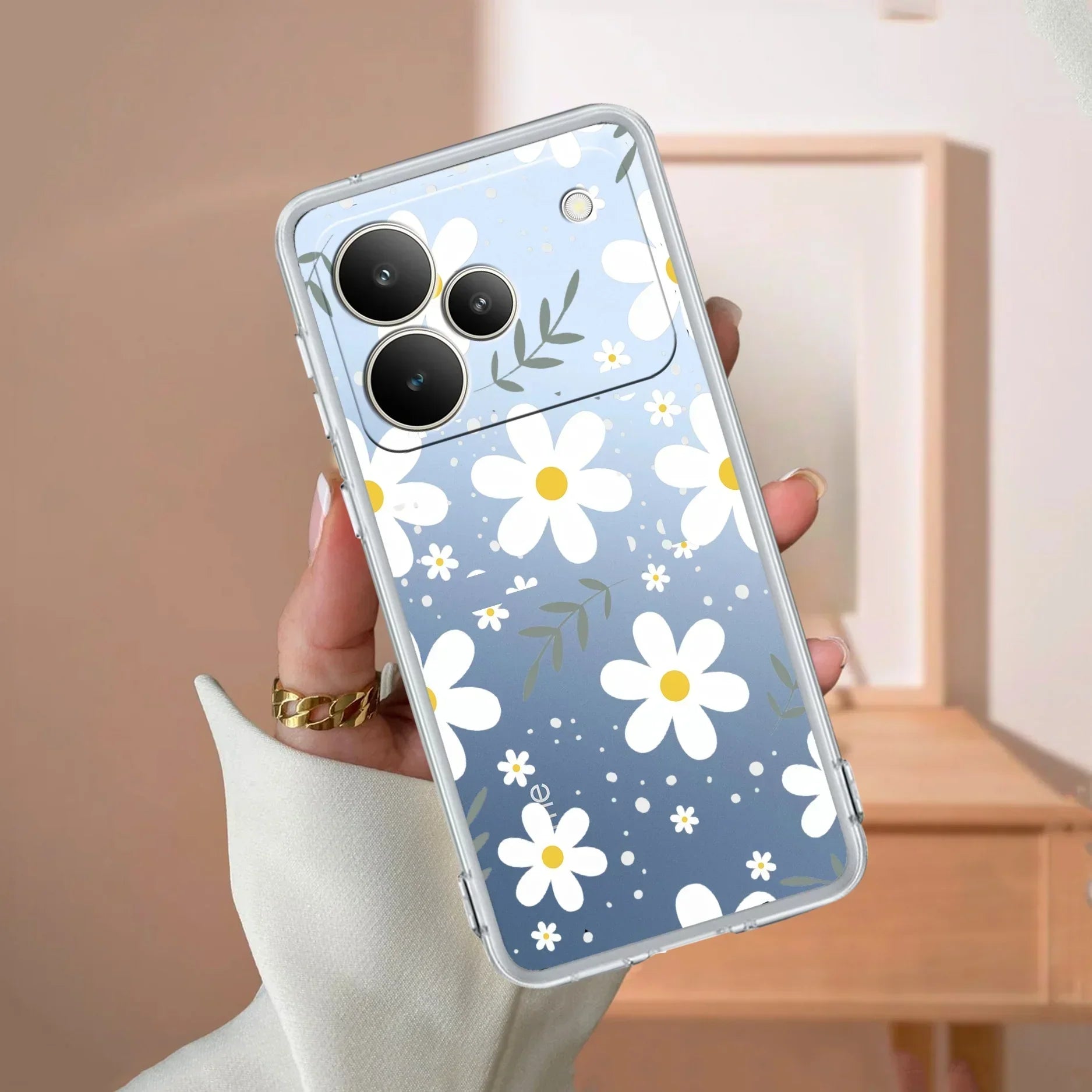 Daisy Bloom Transparent Silicon Case For Realme 13 Plus 5G