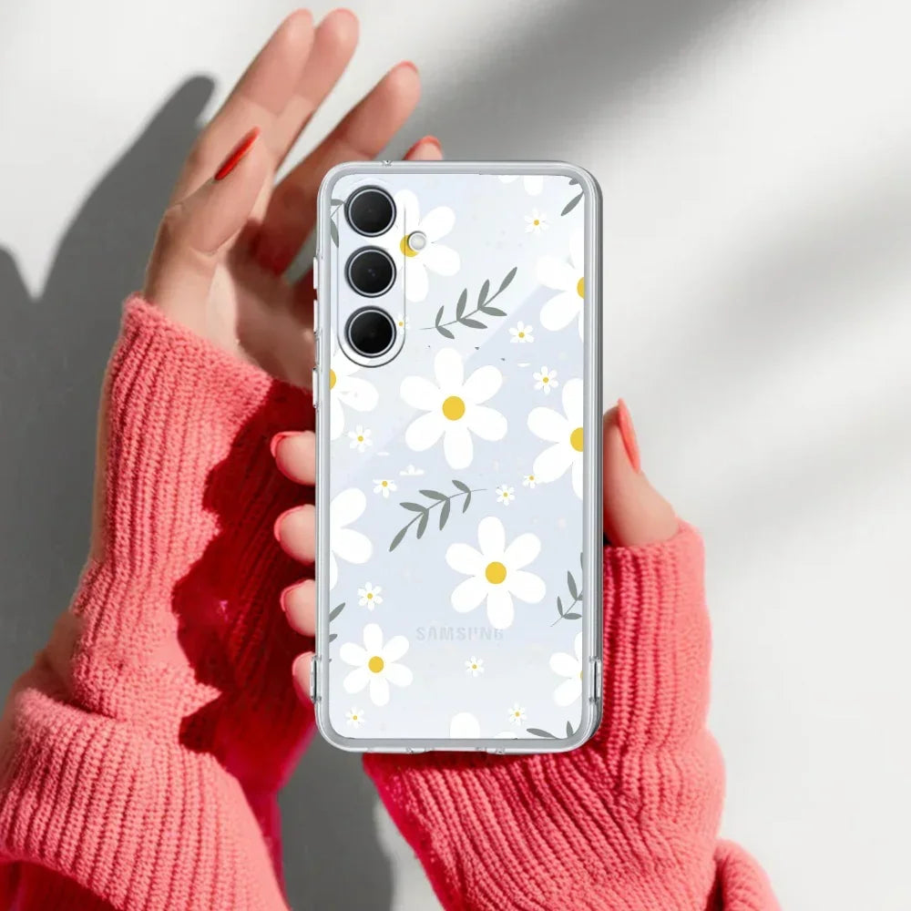 Daisy Bloom Transparent Silicon Case For Samsung Galaxy A36 5G
