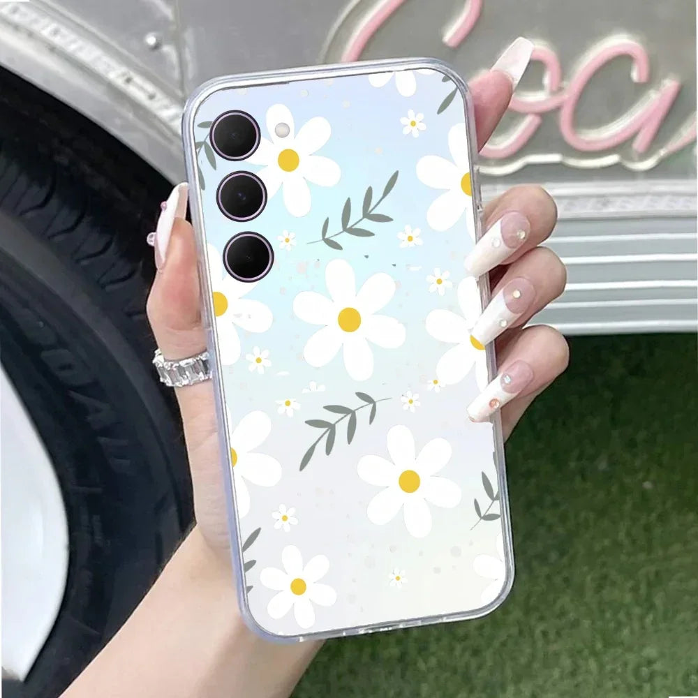 Daisy Bloom Transparent Silicon Case For Samsung Galaxy S23 Plus 5G
