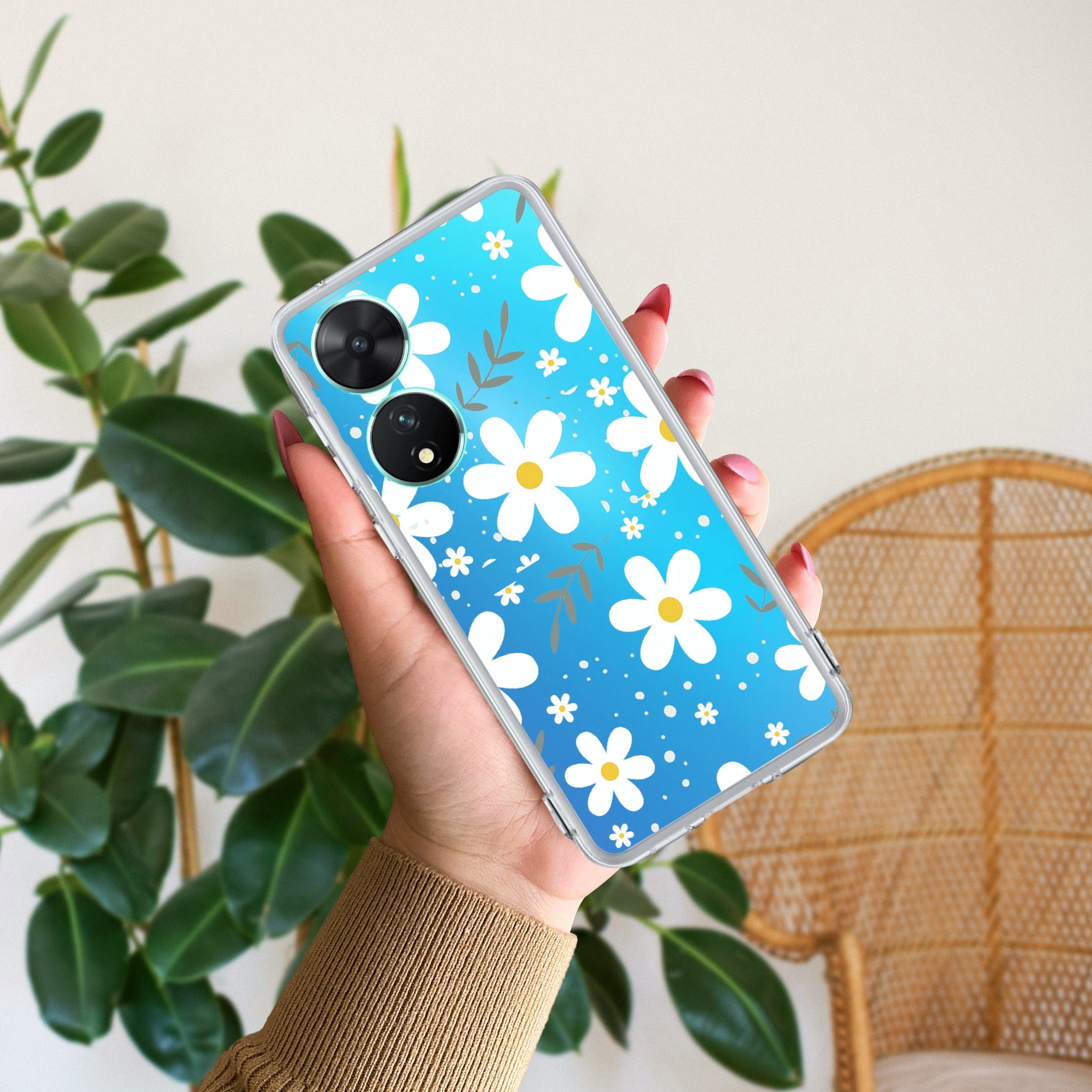 Daisy Bloom Transparent Silicon Case For Vivo X90 Pro Plus 5G