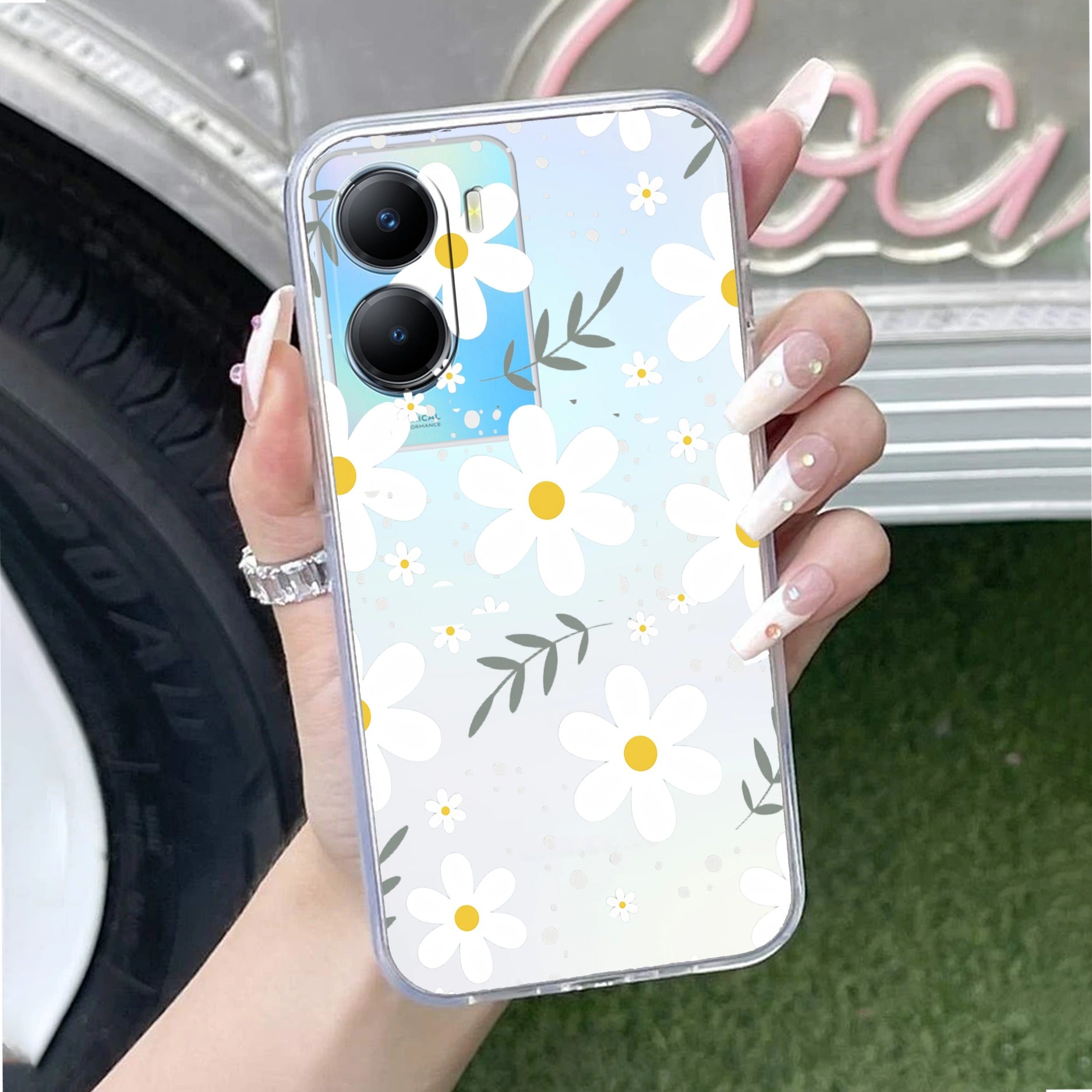 Daisy Bloom Transparent Silicon Case For Vivo T2x 5G