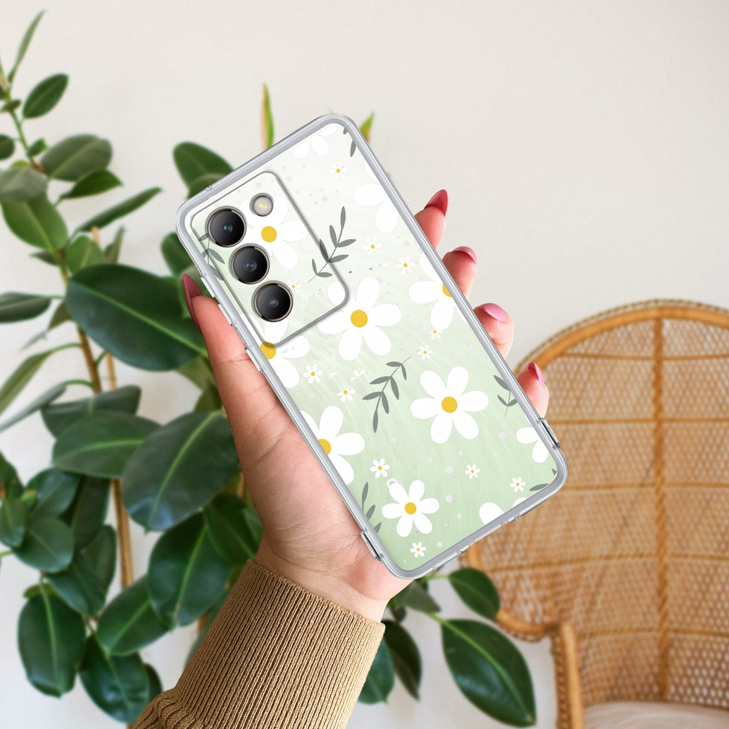 Daisy Bloom Transparent Silicon Case For Vivo