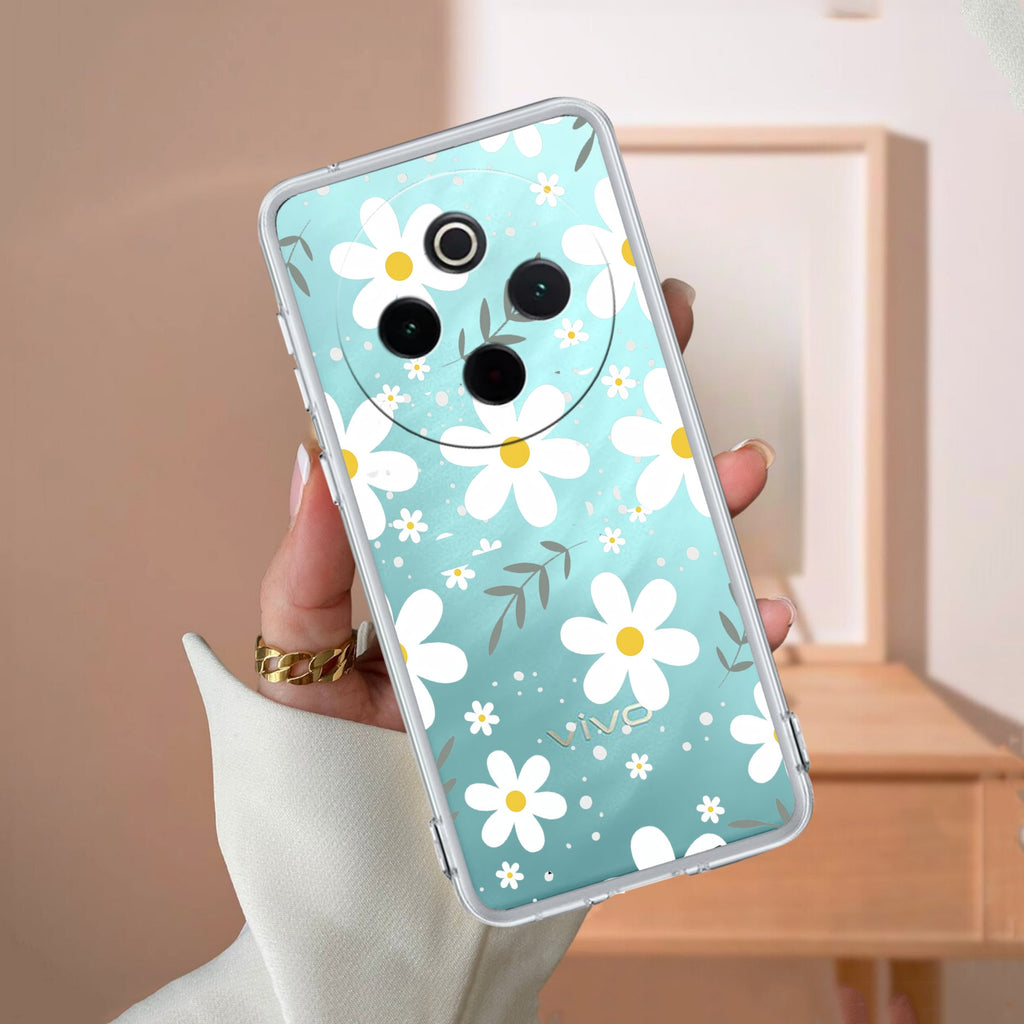 Daisy Bloom Transparent Silicon Case For Vivo Y200e 5G