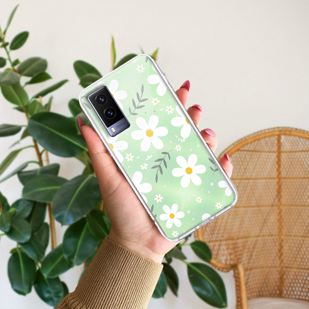 Daisy Bloom Transparent Silicon Case For Vivo V21e 5G