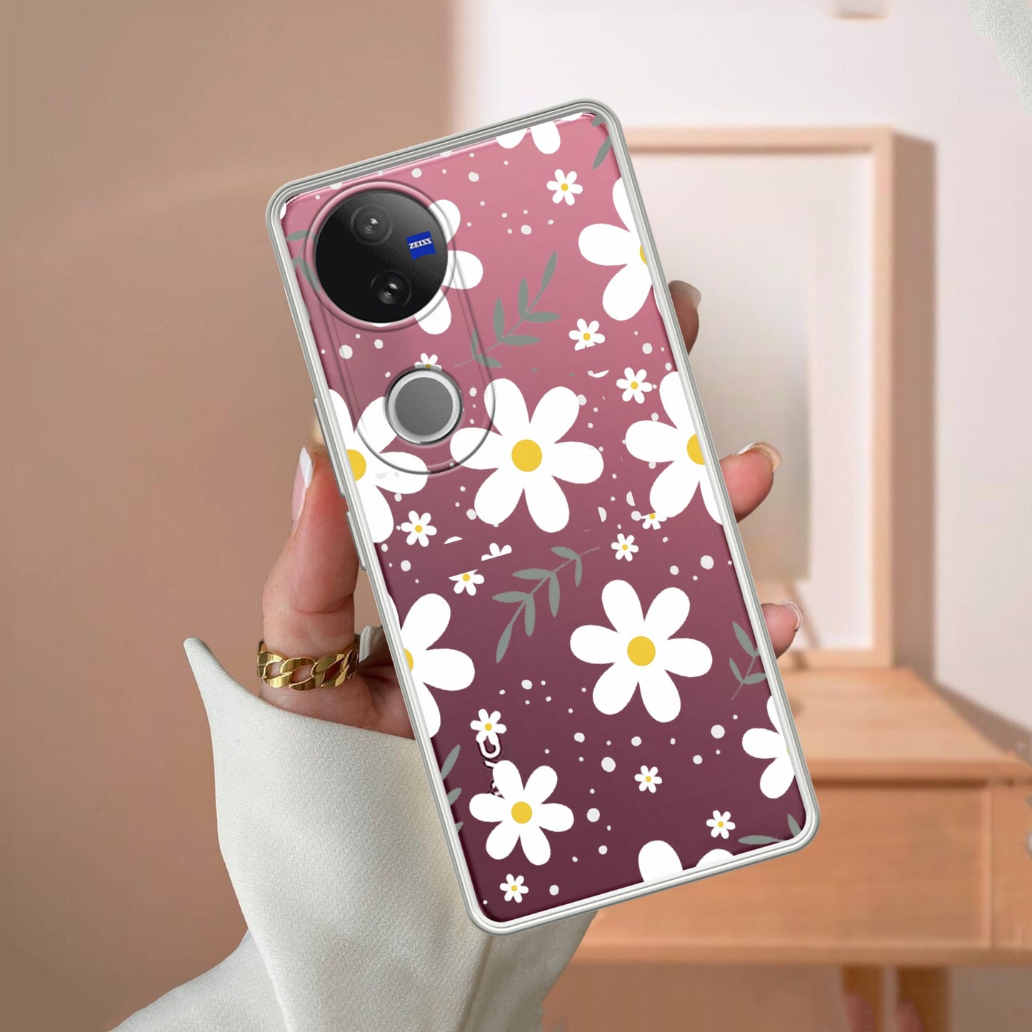 Daisy Bloom Transparent Silicon Case For Vivo