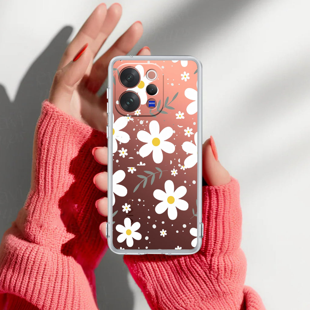 Daisy Bloom Anti Yellow Case For Vivo V70 Elite 5G