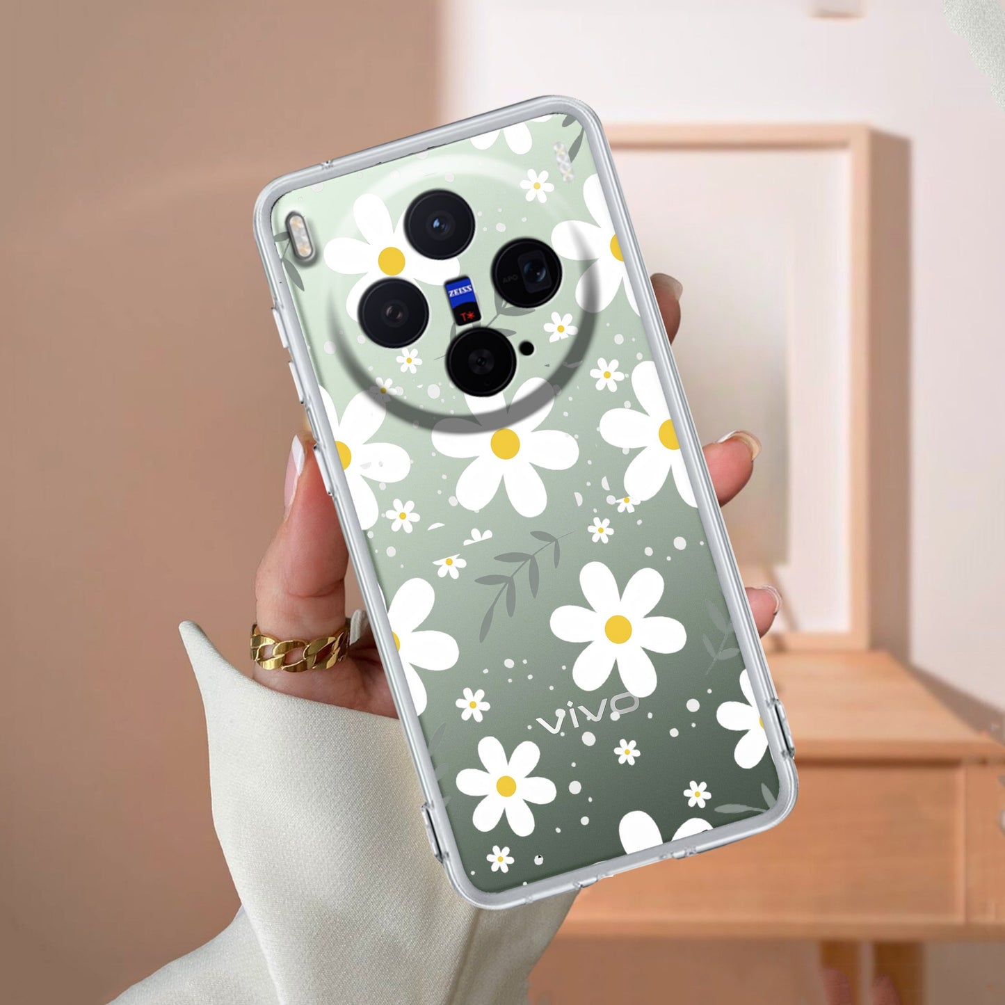 Daisy Bloom Transparent Silicon Case For Vivo