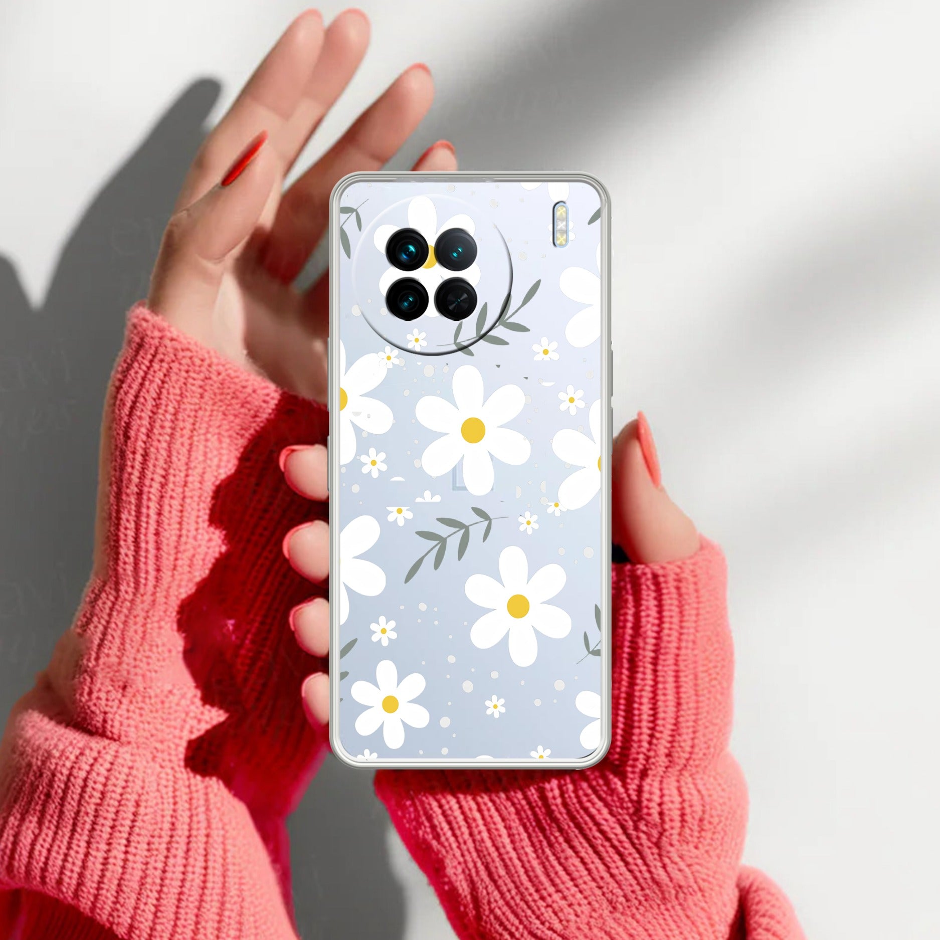 Daisy Bloom Transparent Silicon Case For Vivo X90 Pro 5G