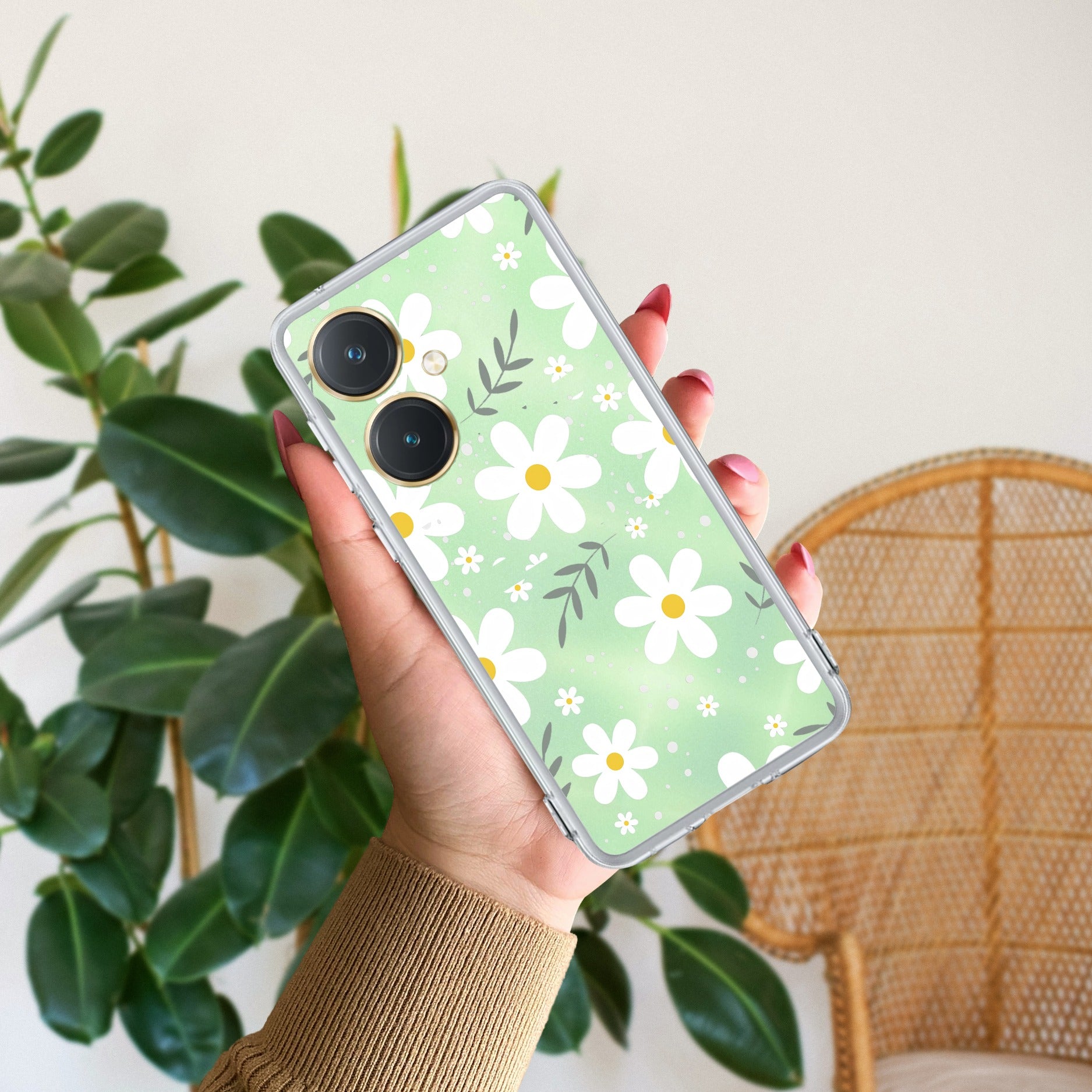 Daisy Bloom Transparent Silicon Case For Vivo Y27 4G