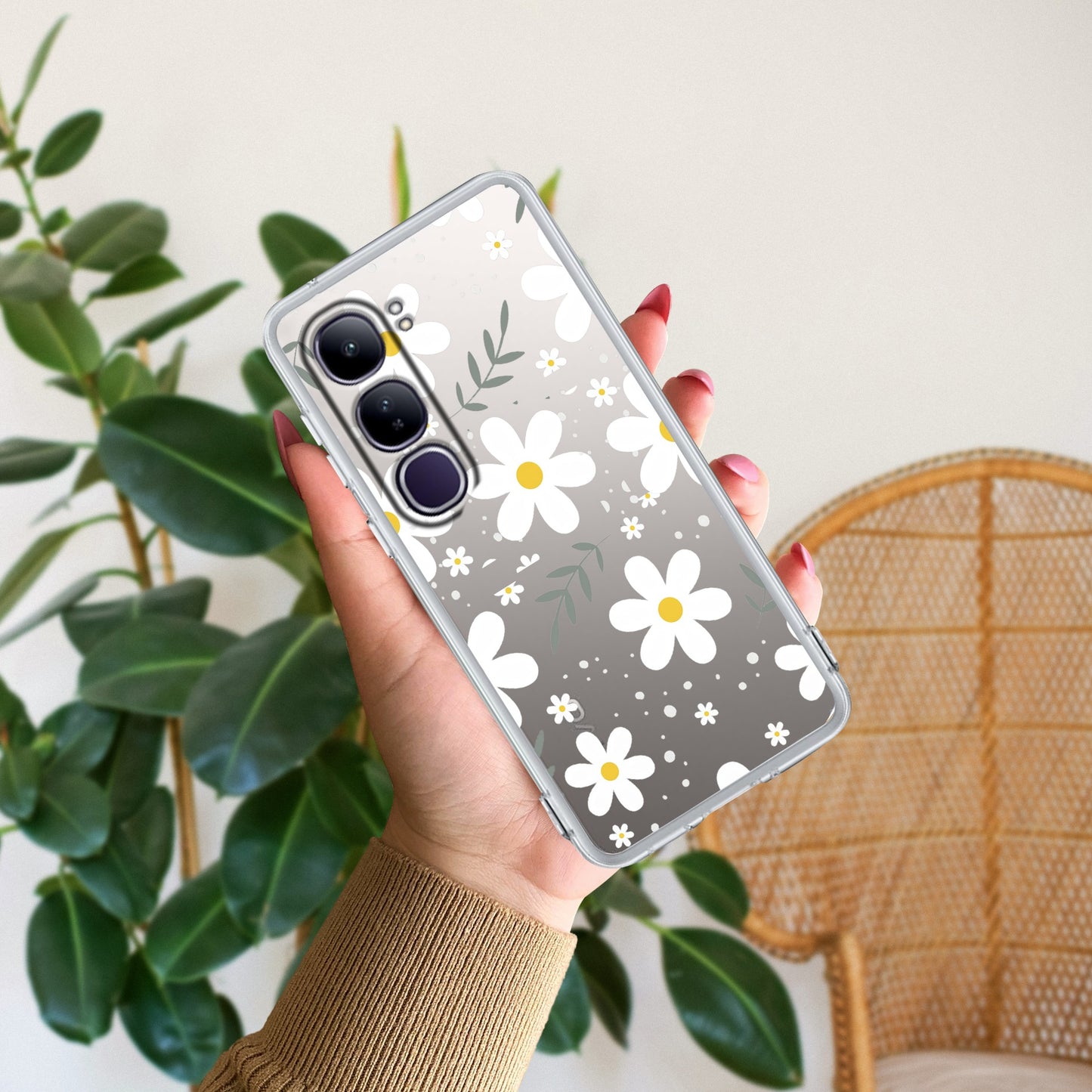 Daisy Bloom Transparent Silicon Case For Vivo