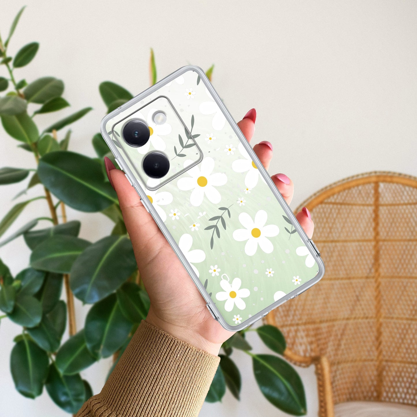 Daisy Bloom Transparent Silicon Case For Vivo