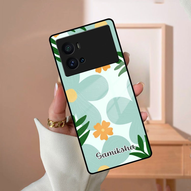 Daisy Dreams Customized Glass Case Cover For iQOO