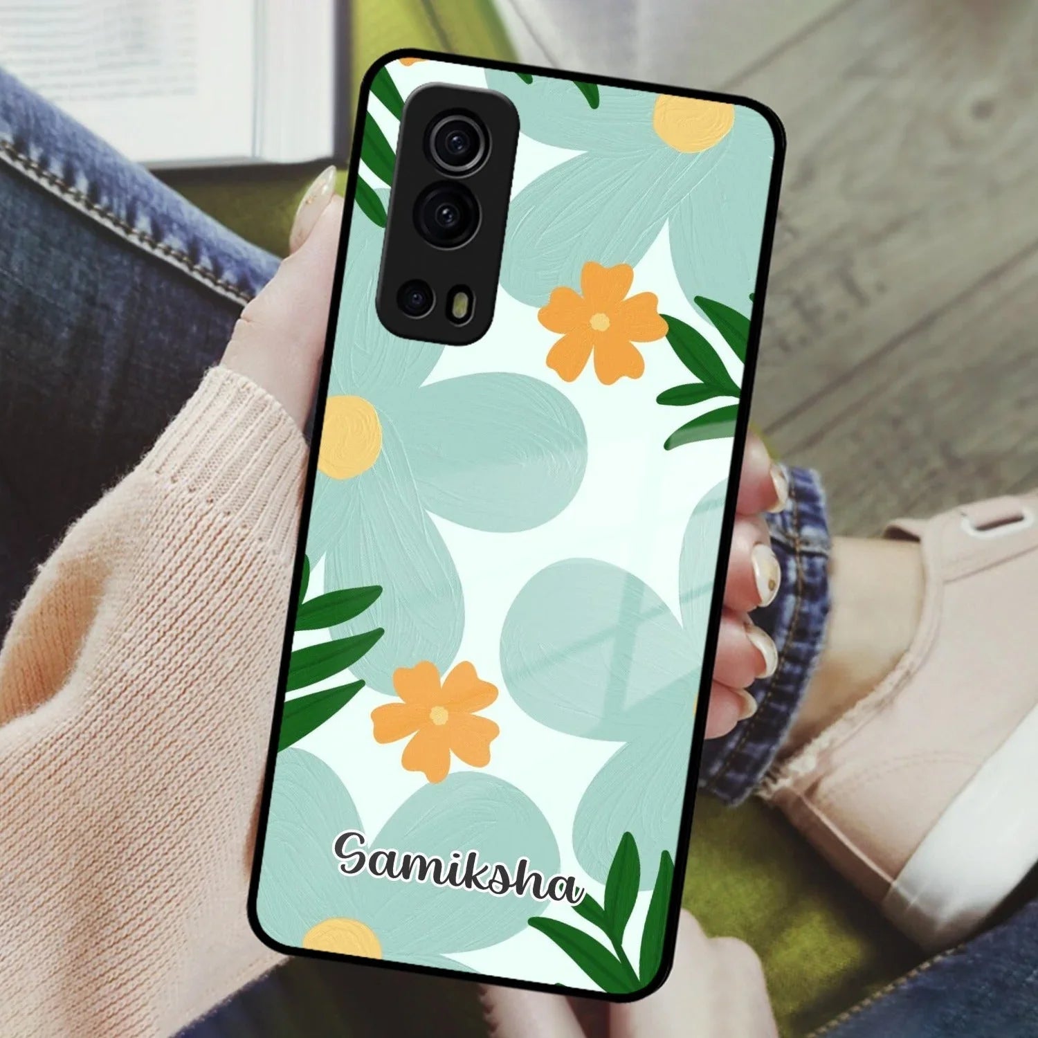 Daisy Dreams Customized Glass Case Cover For iQOO - ShopOnCliQ