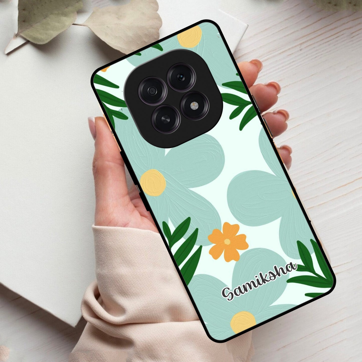Daisy Dreams Customized Glass Case Cover For Oppo