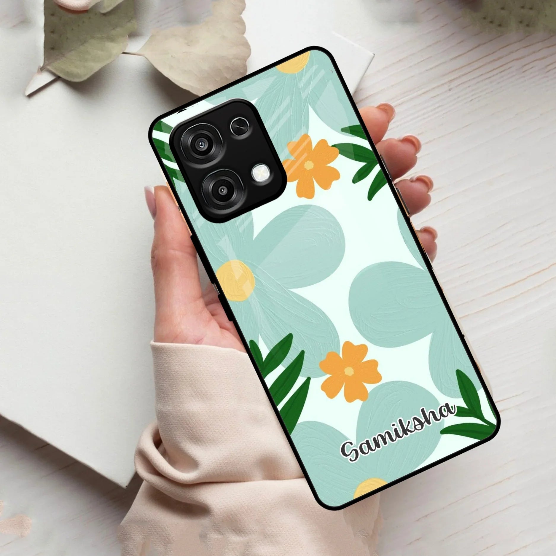 Daisy Dreams Customized Glass Case Cover For Oppo