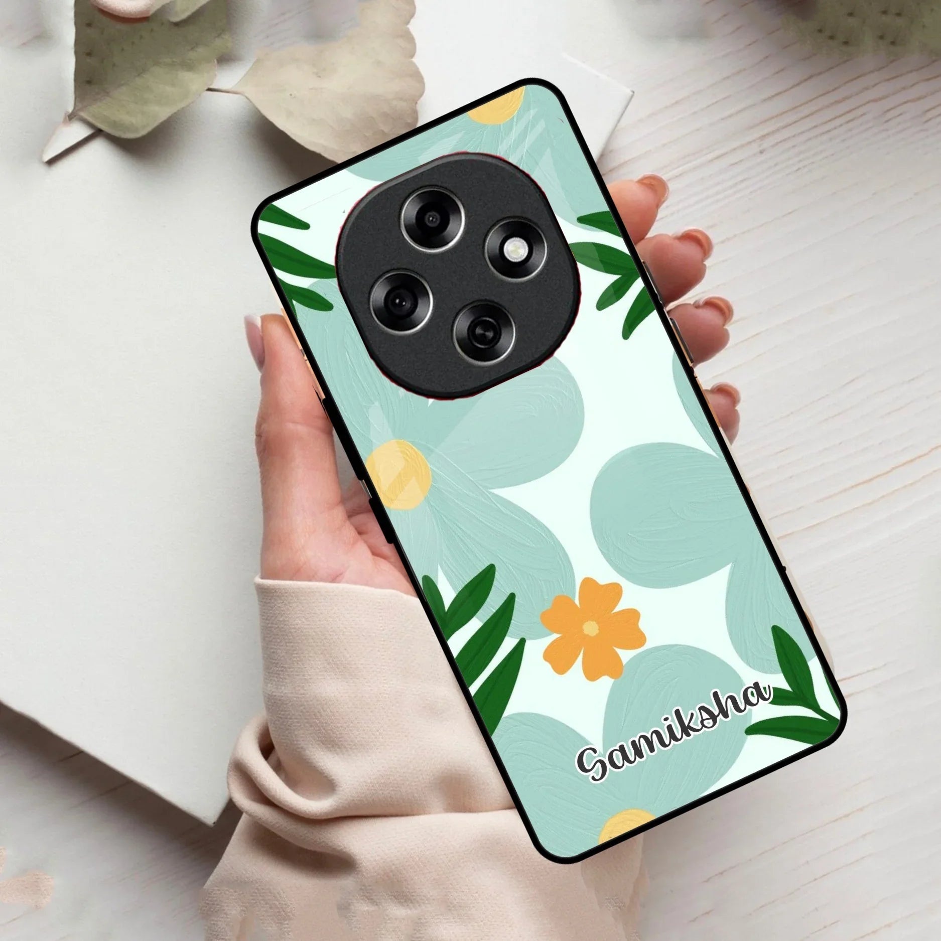 Daisy Dreams Customized Glass Case Cover For Oppo