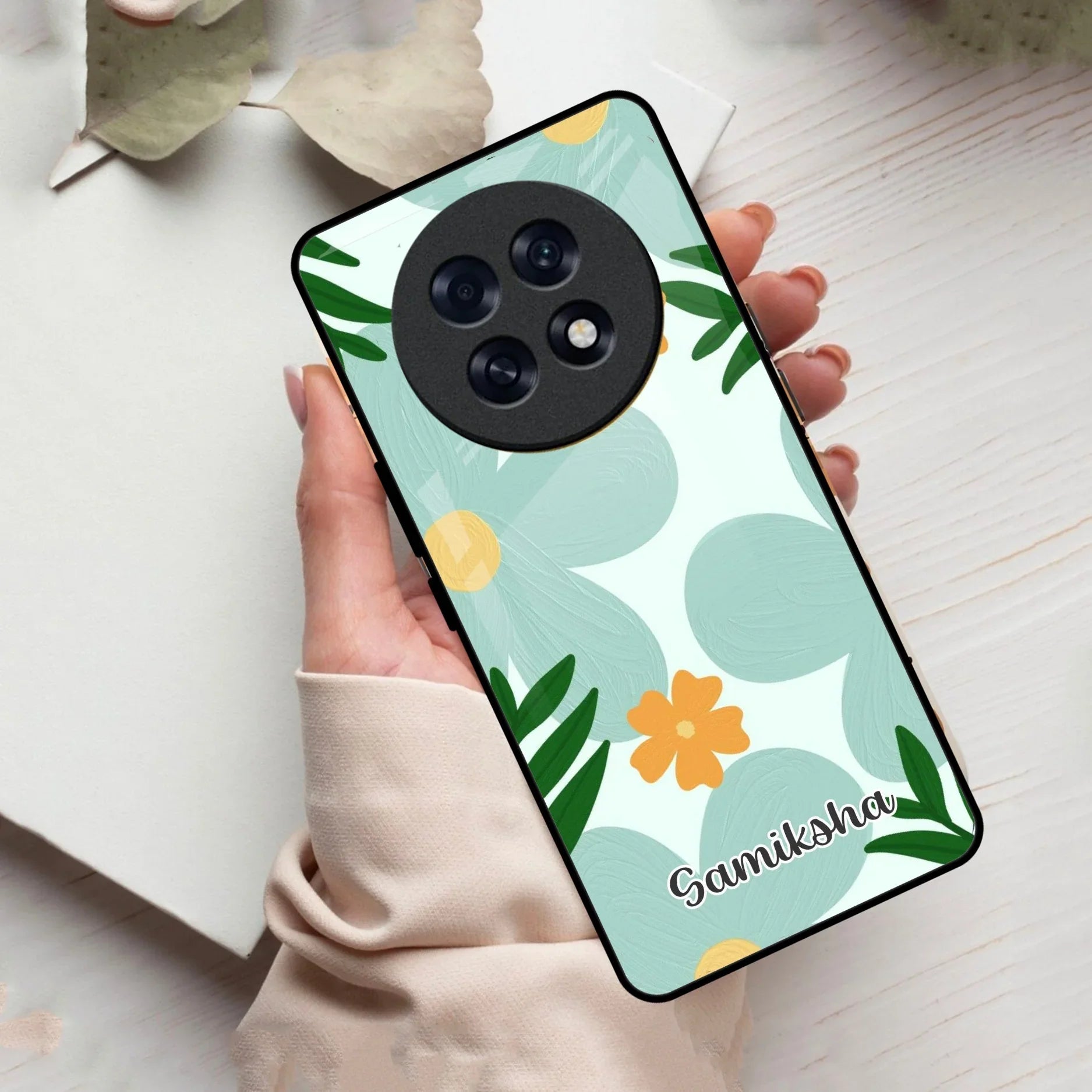Daisy Dreams Customized Glass Case Cover For Oppo
