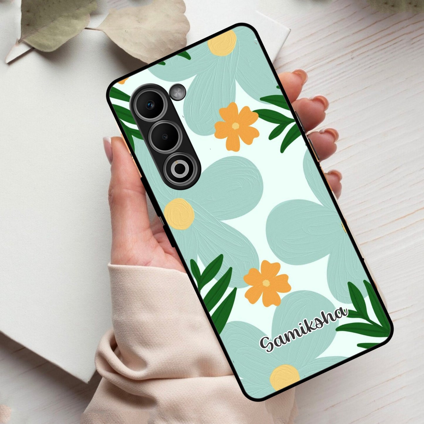 Daisy Dreams Customized Glass Case Cover For Oppo