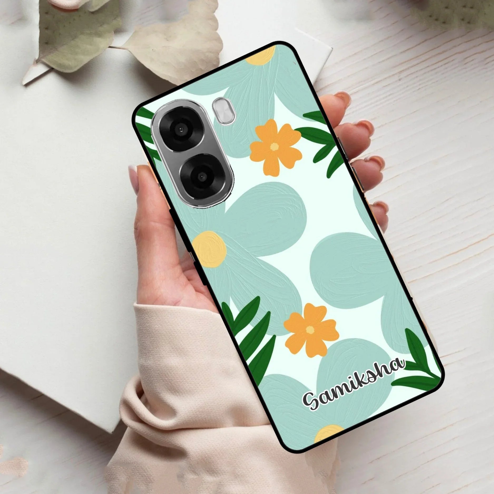Daisy Dreams Customized Glass Case Cover For Oppo