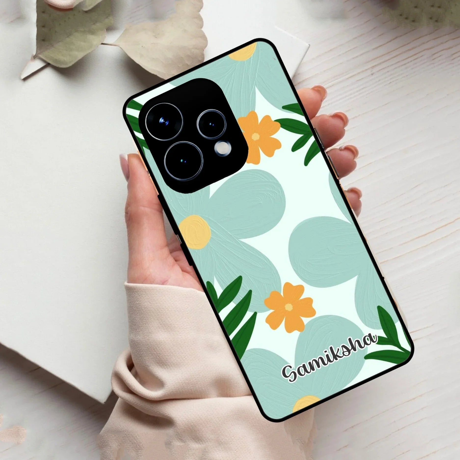 Daisy Dreams Customized Glass Case Cover For Oppo