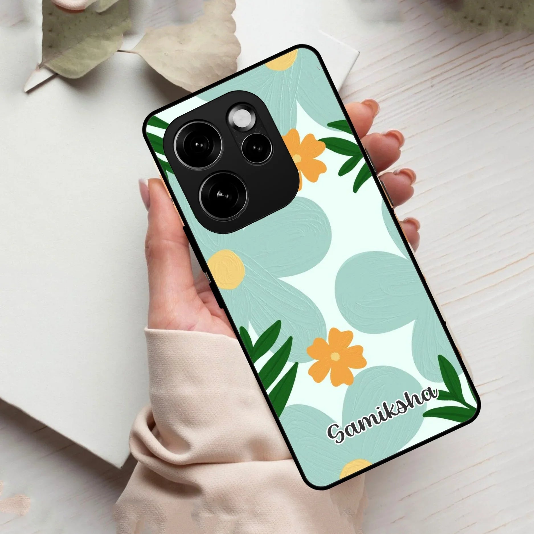Daisy Dreams Customized Glass Case Cover For Oppo