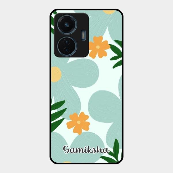 Daisy Dreams Customized Glass Case Cover For Vivo T1 44W 4G