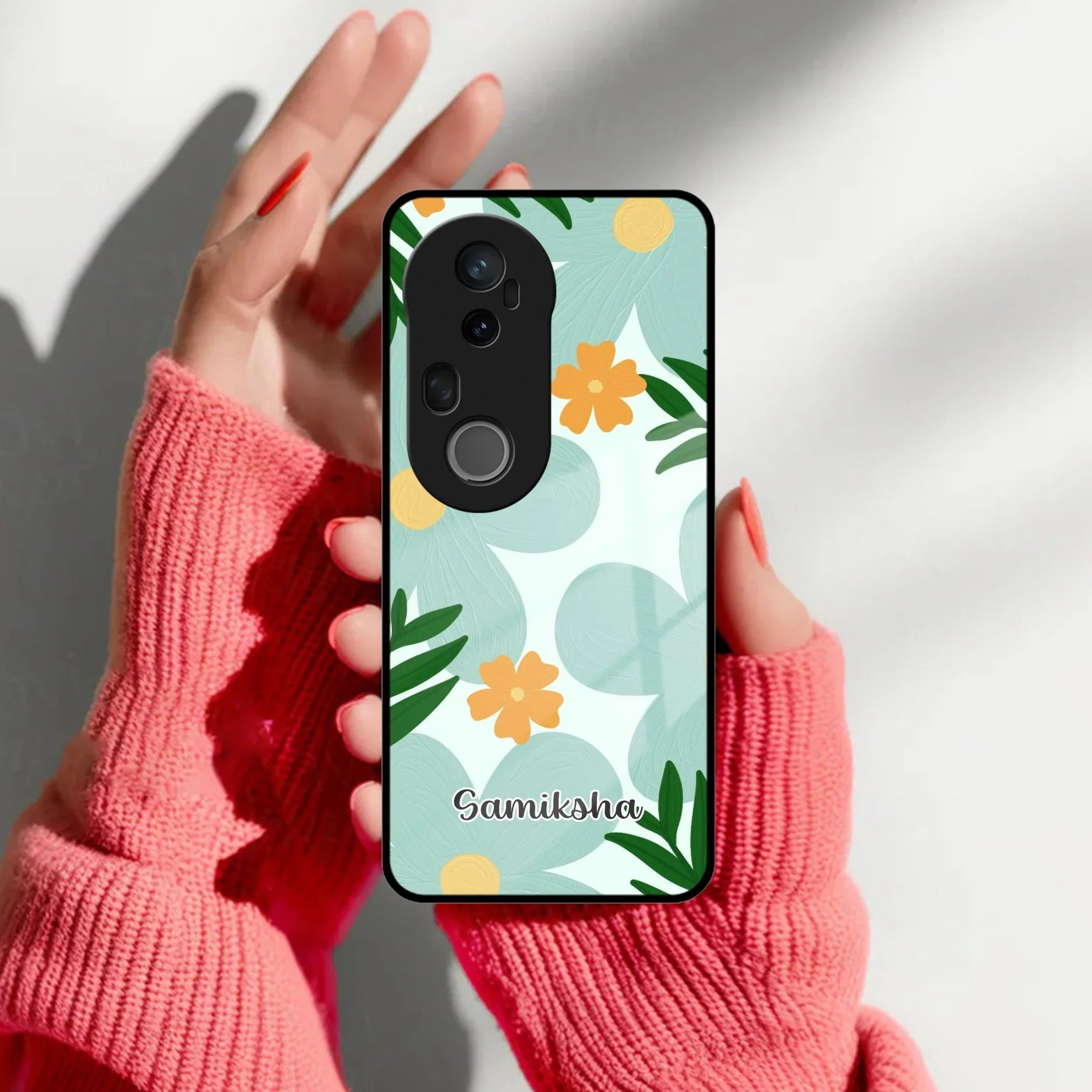 Daisy Dreams Customized Glass Case Cover For Vivo - ShopOnCliQ