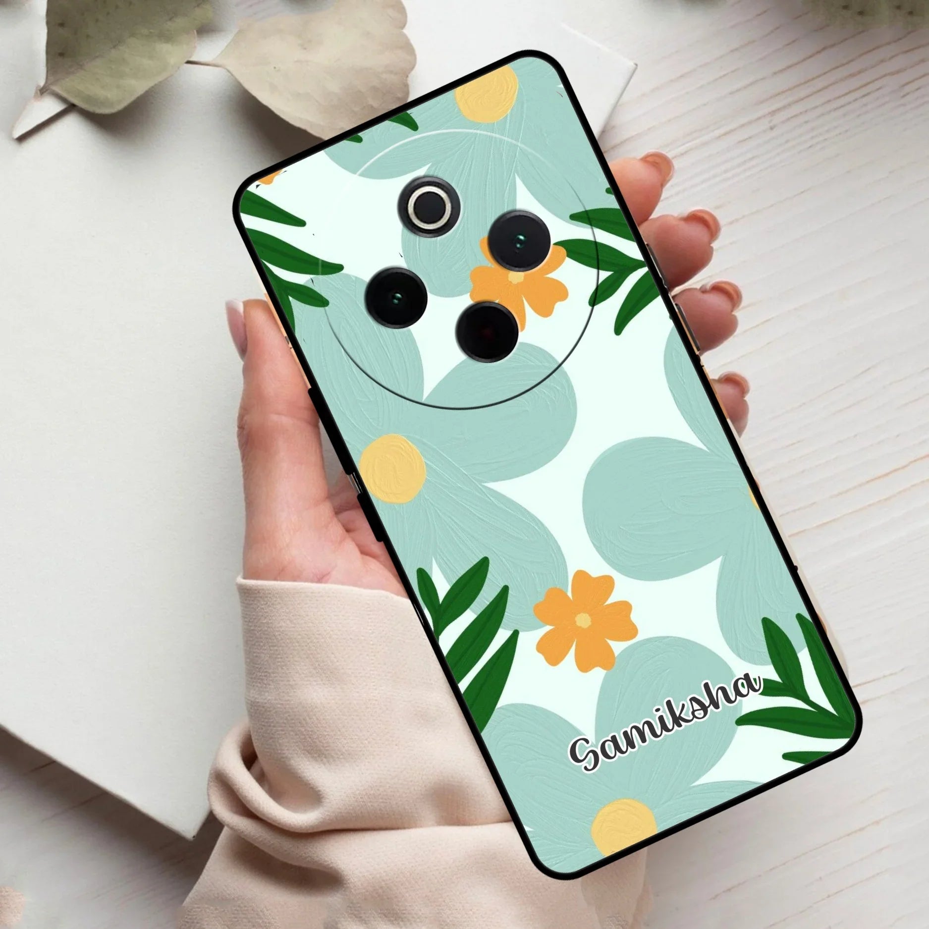 Daisy Dreams Customized Glass Case Cover For Vivo - ShopOnCliQ