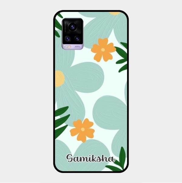 Daisy Dreams Customized Glass Case Cover For Vivo V20