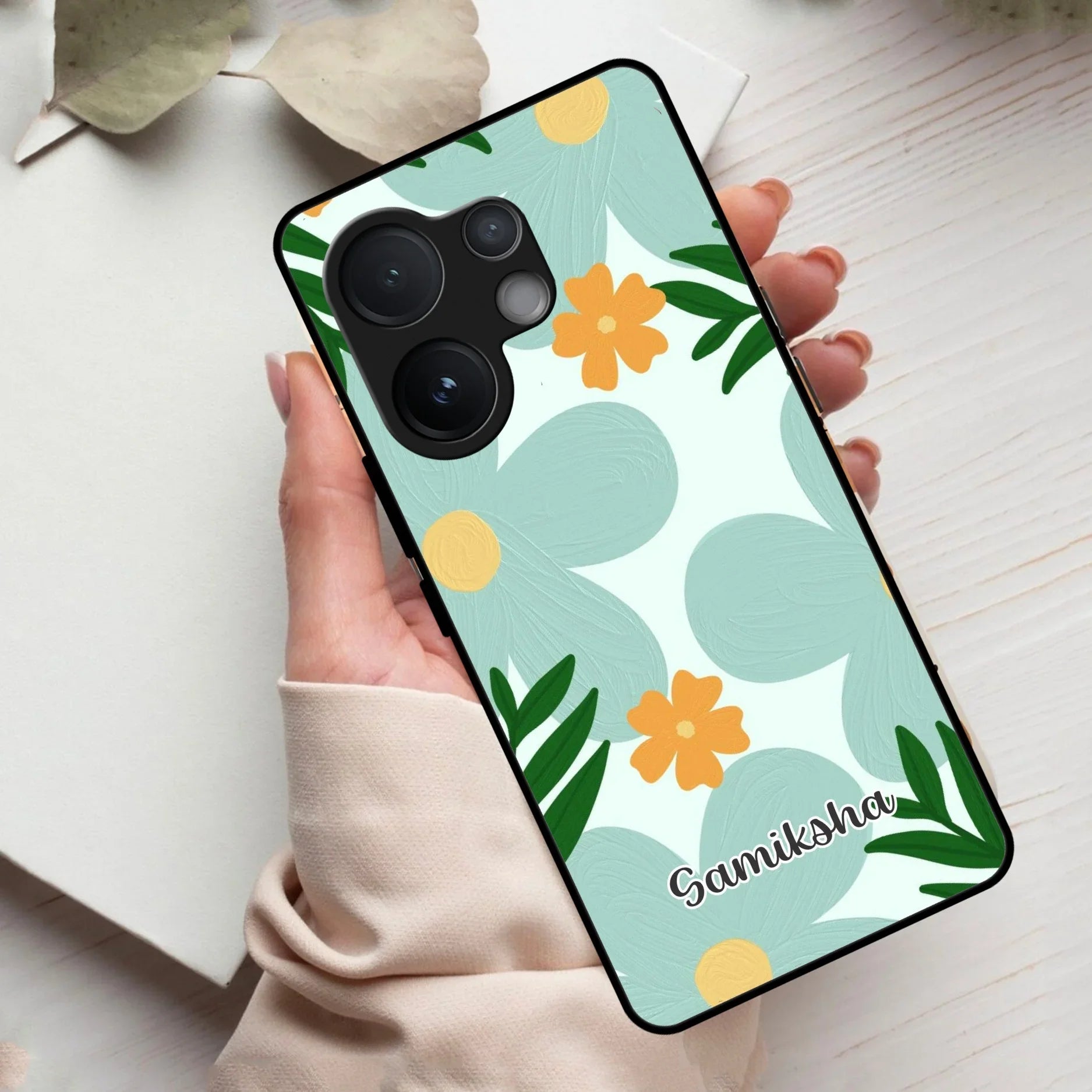 Daisy Dreams Customized Glass Case Cover For Vivo - ShopOnCliQ