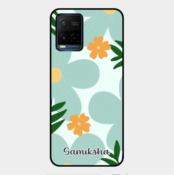 Daisy Dreams Customized Glass Case Cover For Vivo Y21E