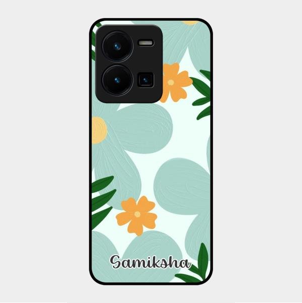 Daisy Dreams Customized Glass Case Cover For Vivo Y35