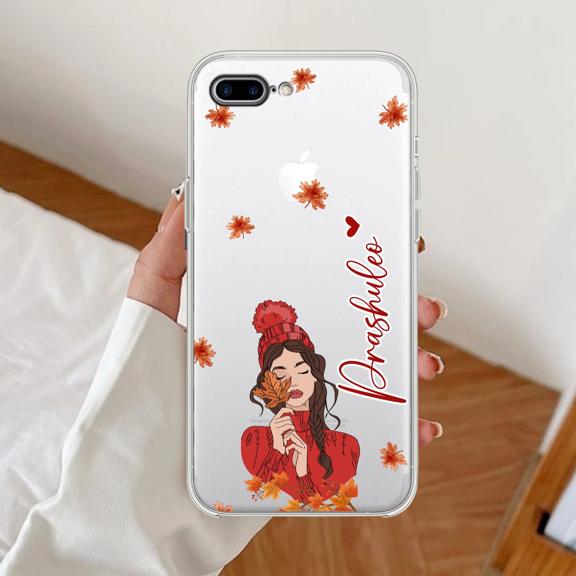 Daisy Flower Customize Transparent Silicon Case For iPhone 7 Plus / iPhone 8 Plus