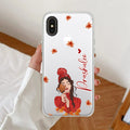 Daisy Flower Customize Transparent Silicon Case For iPhone XR