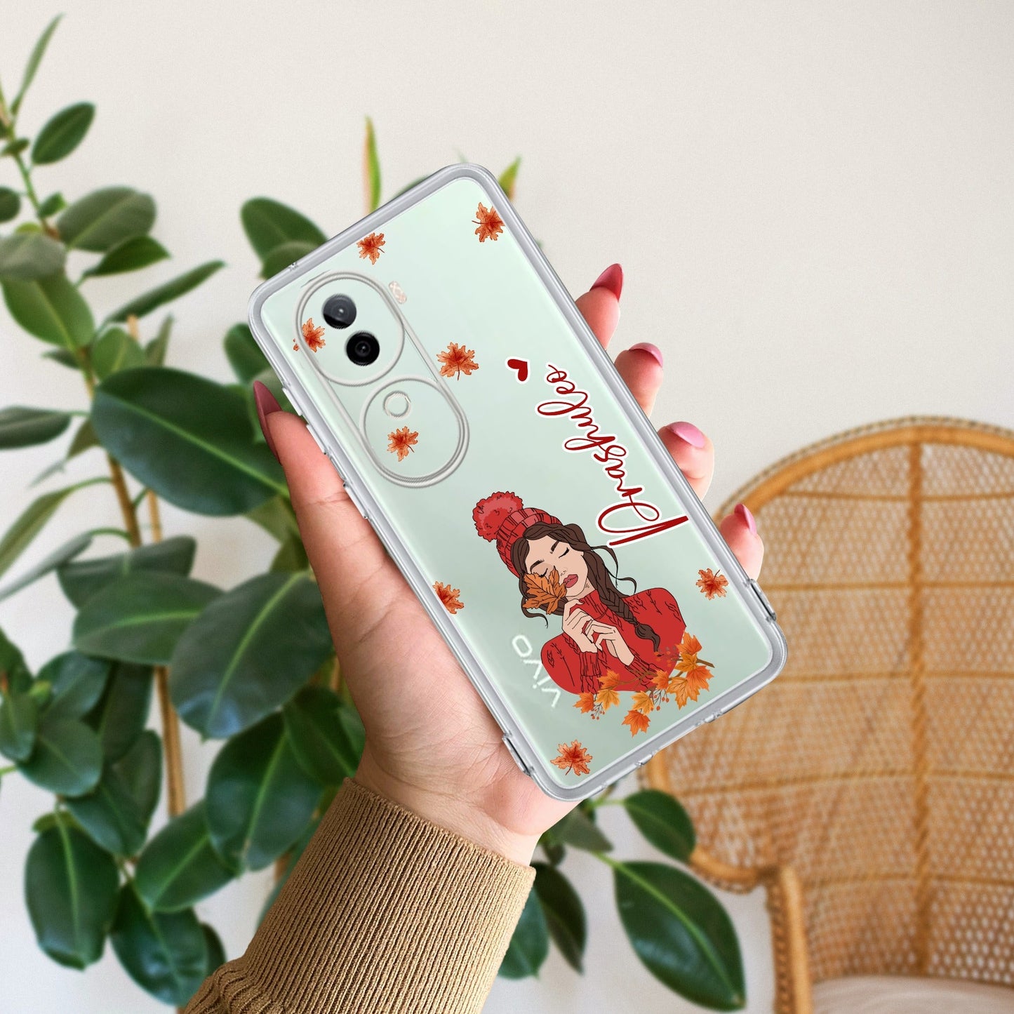 Daisy Flower Customize Transparent Silicon Case For Vivo