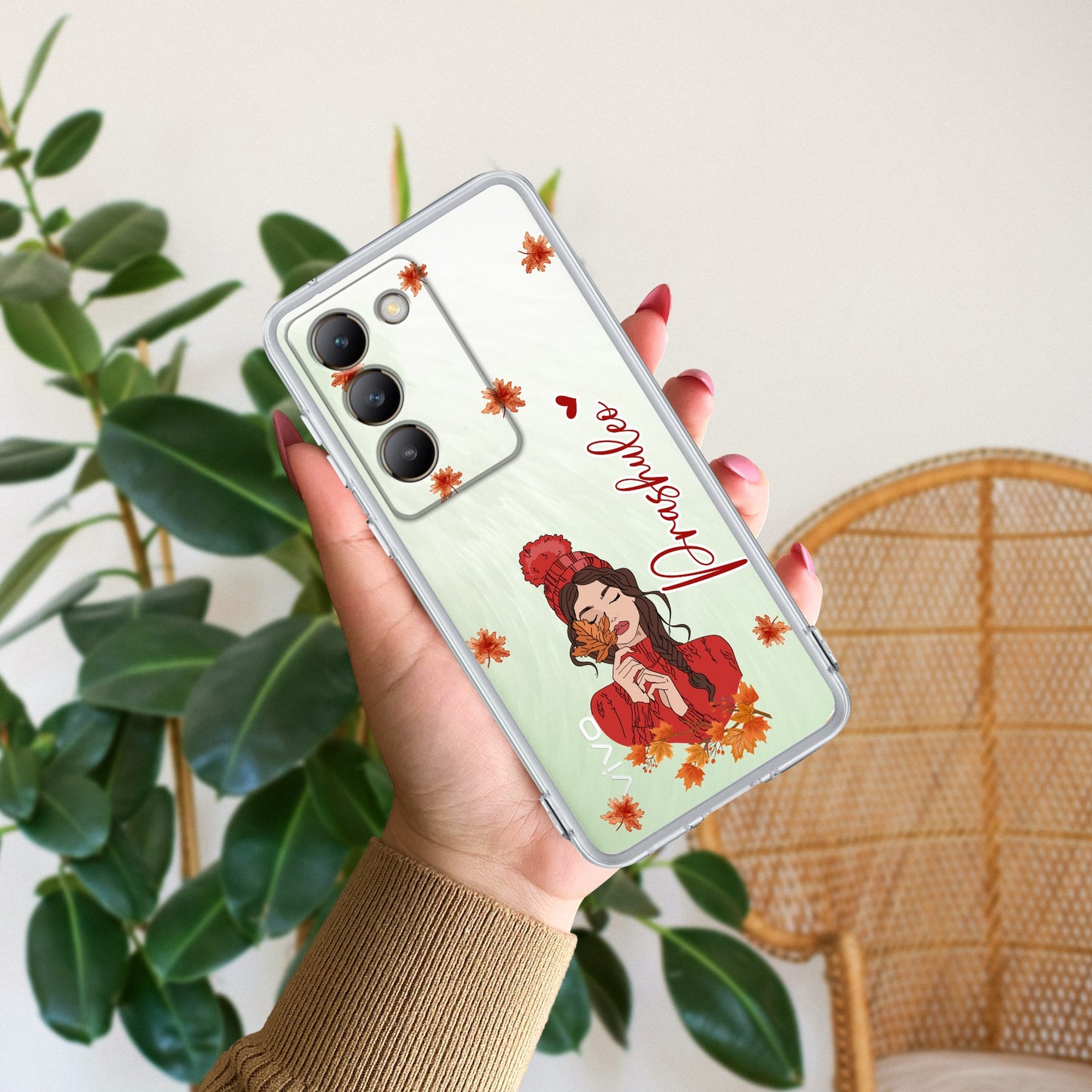 Daisy Flower Customize Transparent Silicon Case For Vivo
