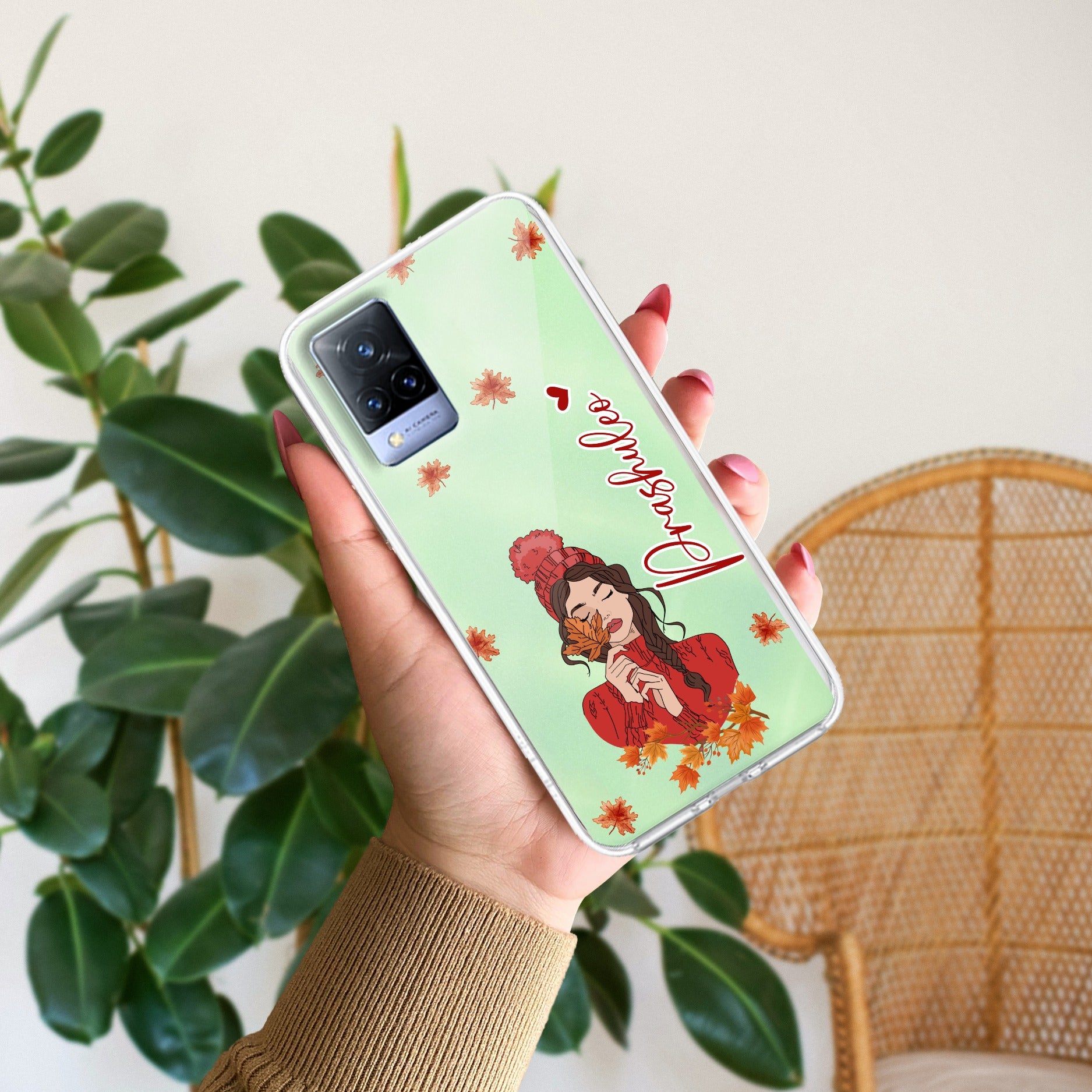 Daisy Flower Customize Transparent Silicon Case For Vivo V21 5G